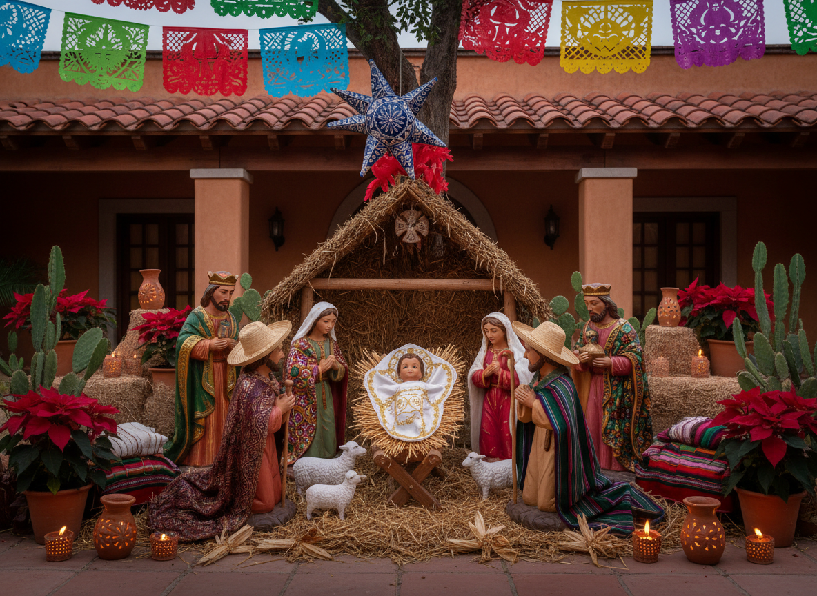 Firefly_Gemini Flash_Una imagen de un pesebre navideño del Niño Jesús, tradicional mexicano. 571945